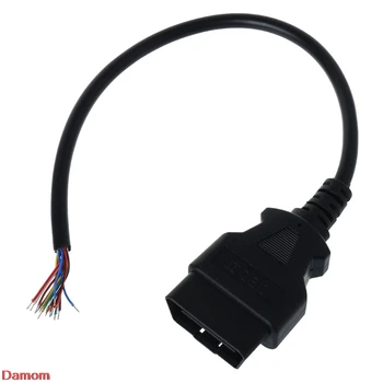 

OBD2 16Pin Male Plug Adapter Opening Cable Connector For ELM327 Extension Auto