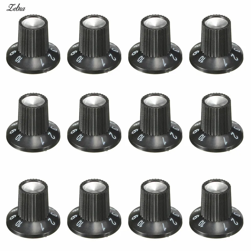 Zebra 12pcs Lot Guitar Amplifier Knobs Amp Skirted Volume Tone