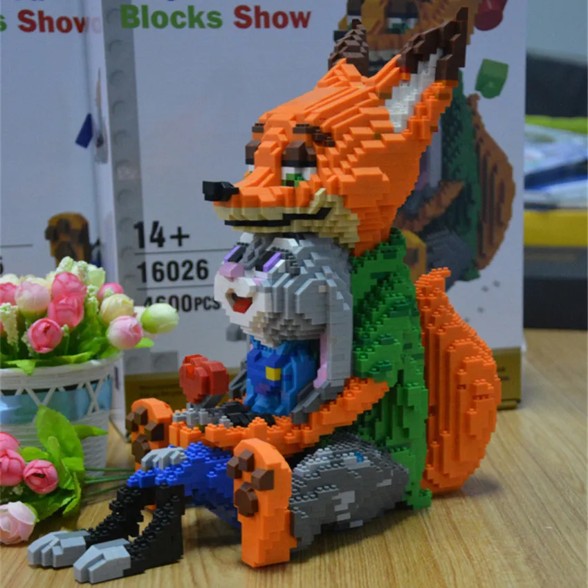 

Balody Mini Blocks Cartoon Building Toy Cute Judy Rabbit Nick Fox Model bricks children DIY educational assembly cartoon bricks