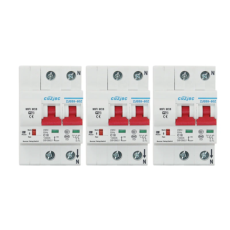 

3PCS 2P WiFi Smart Circuit Breaker Automatic recloser overload and short circuit protection for Amazon Alexa and Google home