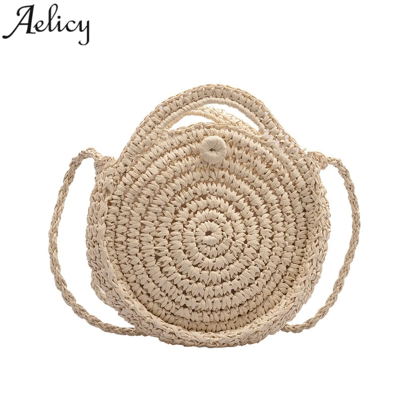 

Aelicy Women Retro Weaved Hand Bag Round Crossbody Shoulder Bag Retro Female Ladies Vintage Bags Retro Square Handbag Bag