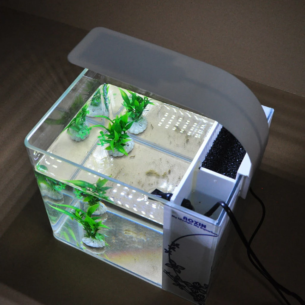10W LED Aquarium Light Arm Clip on Plant Grow Fish Tank Lighting Lamp-Blue White Lighting EU Plug 220V	(White Lamp)