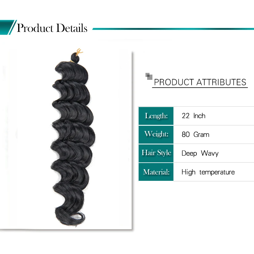 Synthetic Hair Braids Crochet Hair Curly Braiding Hair Extensions Ombre deep wave Hair Extensions HairPieces