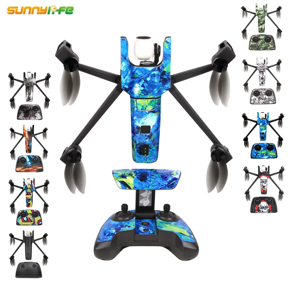 Sunnylife Cool Waterproof PVC Stickers Skin Decals for Parrot Anafi Drone Remote Controller Battery | Электроника