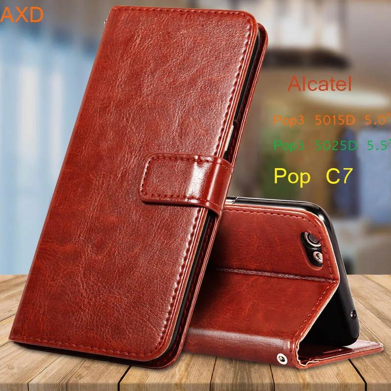 

Coque Flip Cases for Alcatel OneTouch Pop C7 7040 Cover Leather PU Cases For Pop 3 5.0' 5015D Pop3 5025D 5.5' phone Case fundas