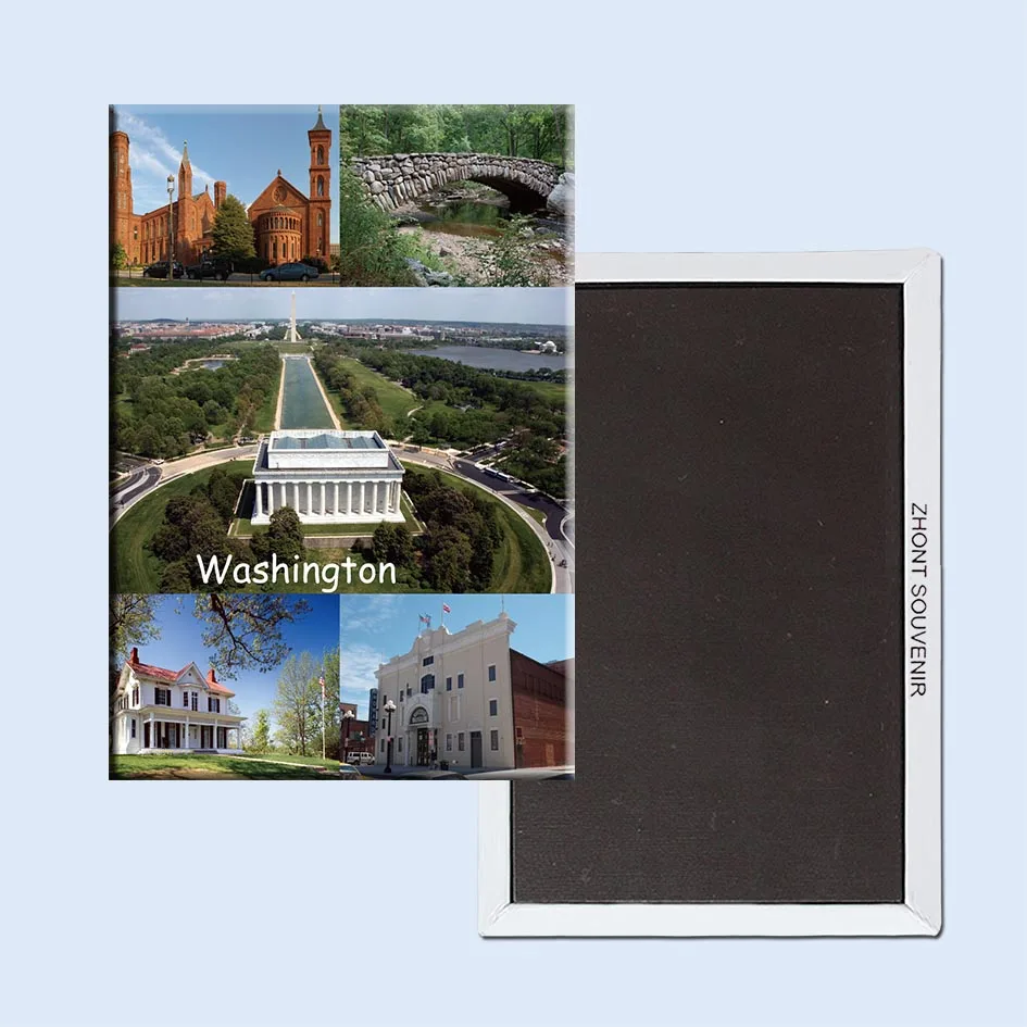 

78*54mm Travel Fridge Magnets 21410,Washington_D.C._Montage pictues Tourist Magnets;world scenery tourist area