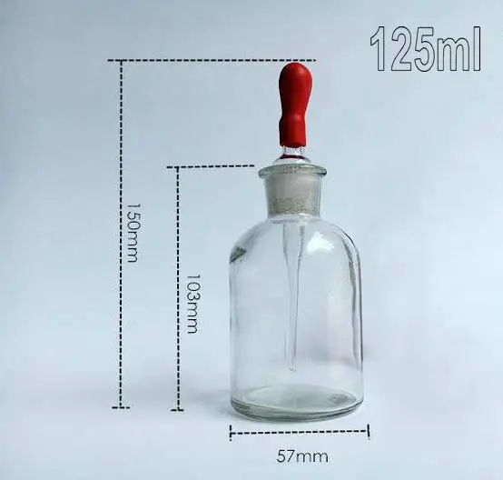 125ml Transparent Glass Dropping Bottle Laboratory dropper bottle lab