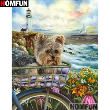 

HOMFUN Full Square/Round Drill 5D DIY Diamond Painting "Animal dog" 3D Embroidery Cross Stitch 5D Home Decor A13439