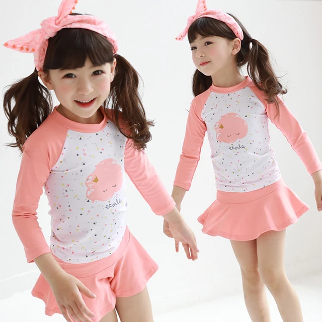 {Excellent|Wonderfull|Very Good|Very Recommended} Children Two Pieces Swim Suit With Cap Sun-proof Girl Long Sleeve Swimsuit 2019 Kids Cute Flamingo Skirted Swimwear Bathing Suit Discount Offers