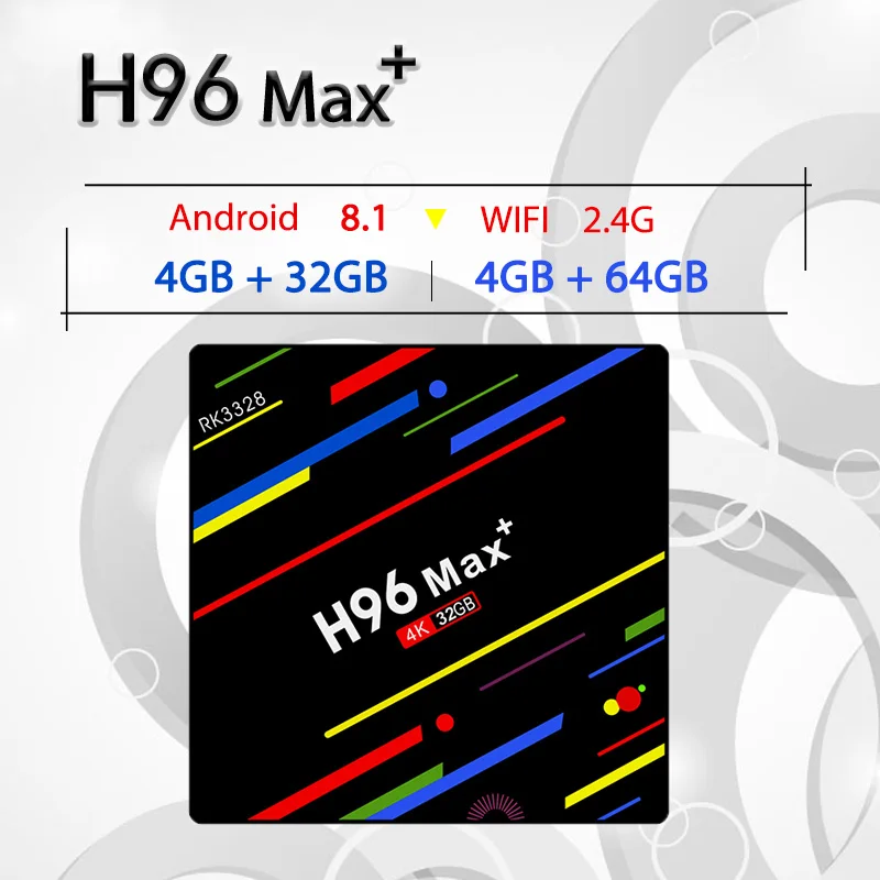 

H96MAX+ tv box Android 8.1 RK3328 Quad-Core 64bit Cortex-A53 4GB DDR3 EMMC 32G/64GB HDMI Set-top boxes Vs MX10 X96mini TV BOX
