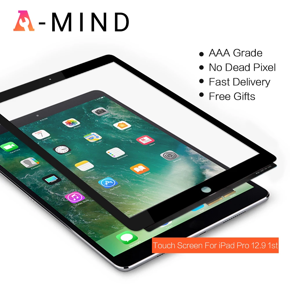 

New Touch Screen for apple iPad Pro 12.9 Display no Home Button Front Glass Panel Digitizer Replacement