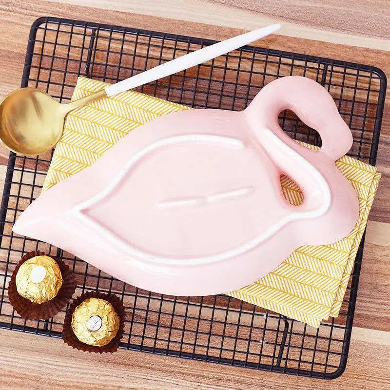 Декоративный, с рисунком Фламинго Розовый 3D керамическая тарелка закуски миска для десерта блюда ужин