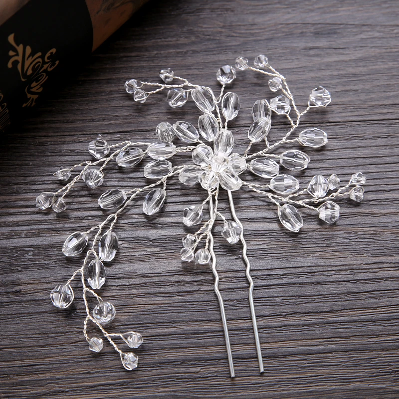 FORSEVEN Wedding Crystal Pearl Hair pins For Silver Bridal Hair Accessories Fashion Women Hair Clips Many Wedding Hair Jewelry - Image 2