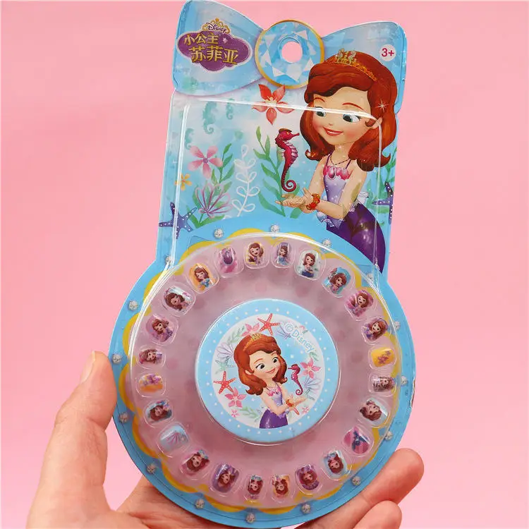 Дисней детские наклейки игрушки девушки мультфильм принцесса наклейки для ногтей замороженный дизайн ногтей пони Полароид пластиковые поддельные ногти набор подарок - Цвет: 11