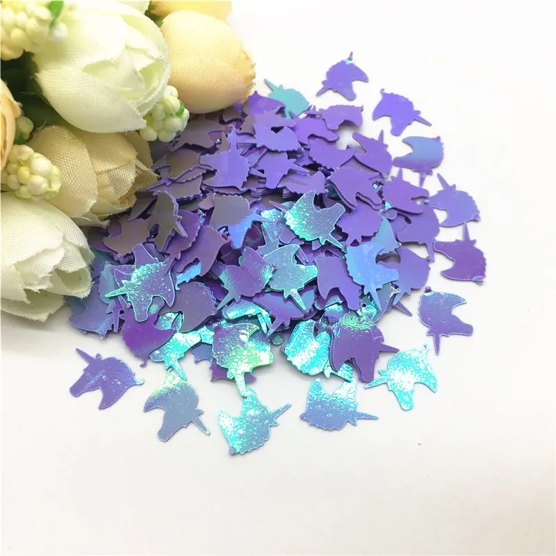 Paillettes 8x12mm Unicorn Shape Loose PVC Sequin Paillette Sewing Wedding Crafts Women DIY Garment Kids Scrapbook Accessory 20g