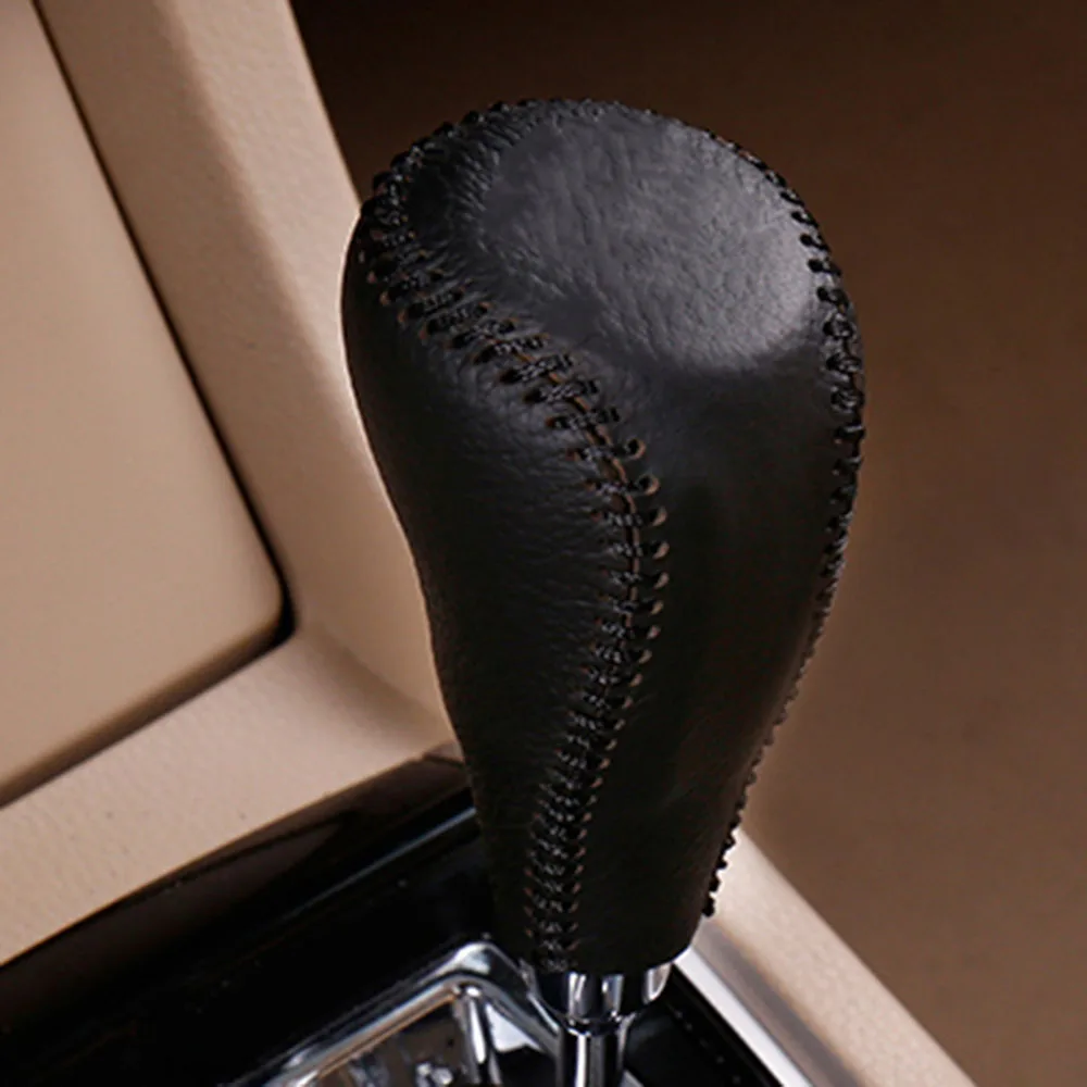

Car Styling Leather Cover Automatic Gear Head Shift Knob Gear Shift Collars Case For Toyota Corolla RAV4 2014-2019