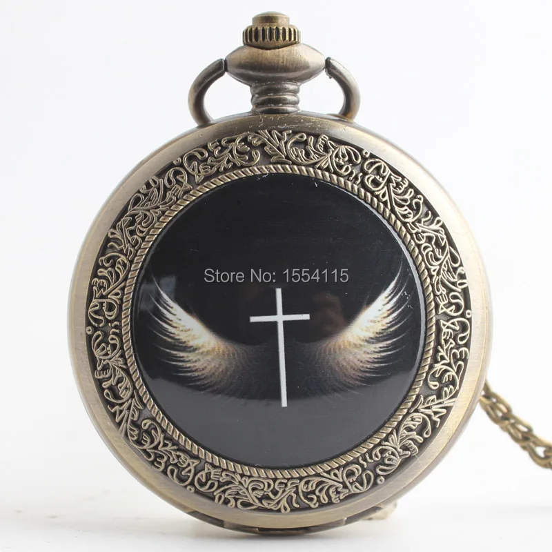 100pcs/lot Hot Sale Bronze Quartz Pocket Watch Top Quality Analog