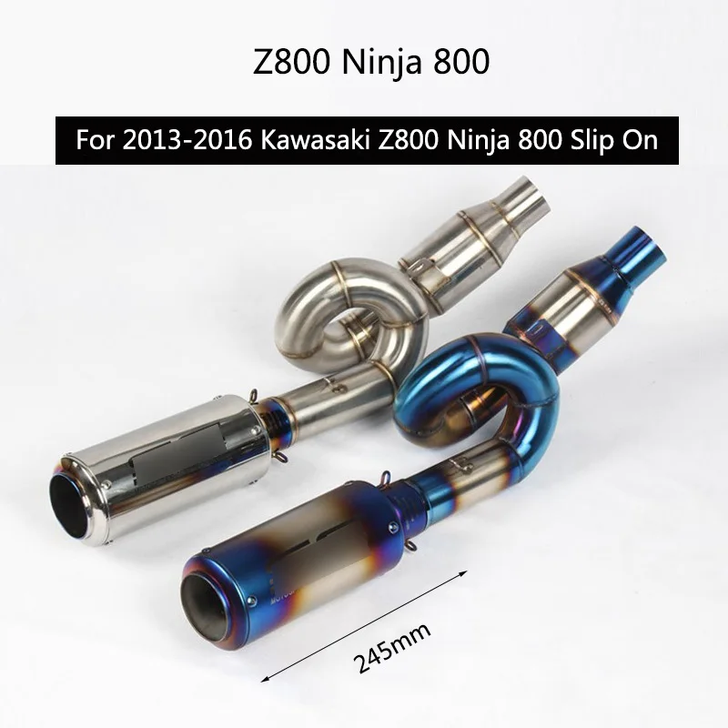 

2013-2016 Z800 Ninja 800 Exhaust Pipe Modified for Kawasaki Motorcycle Middle Pipe Slip On 51 mm Escape Removable DB Killer Tips