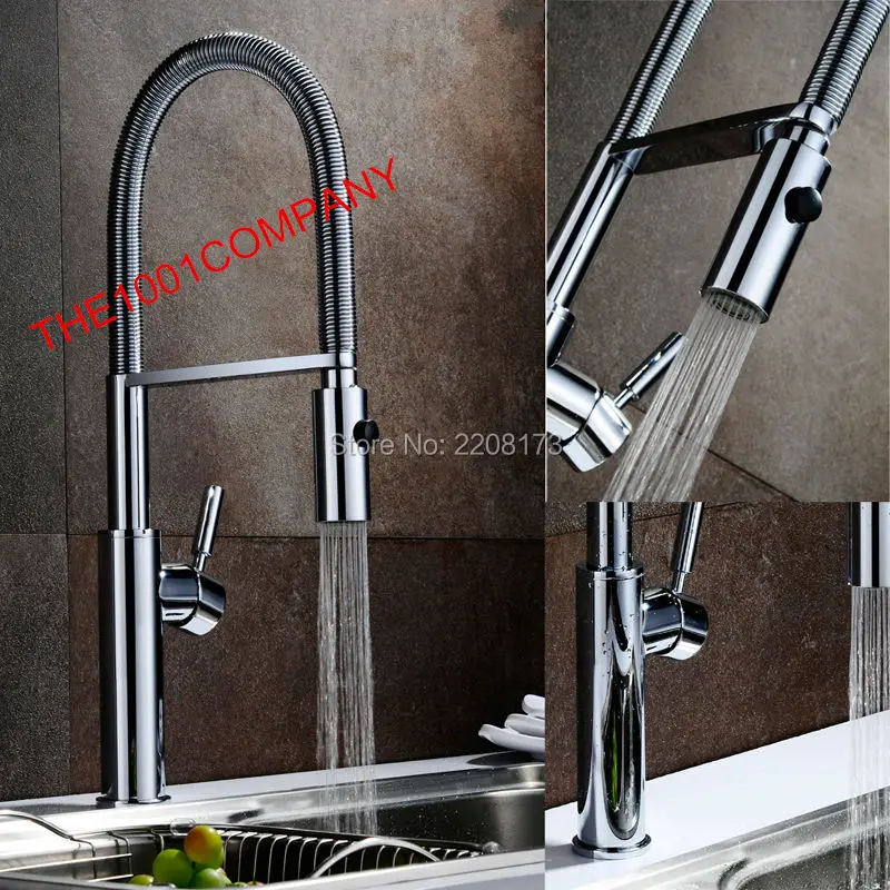  Polished Chorme Or Nickel Brushed Pull Dowm Kitchen Sink Faucet Deck Mounted Hot And Cold Water Dua - 32713594927
