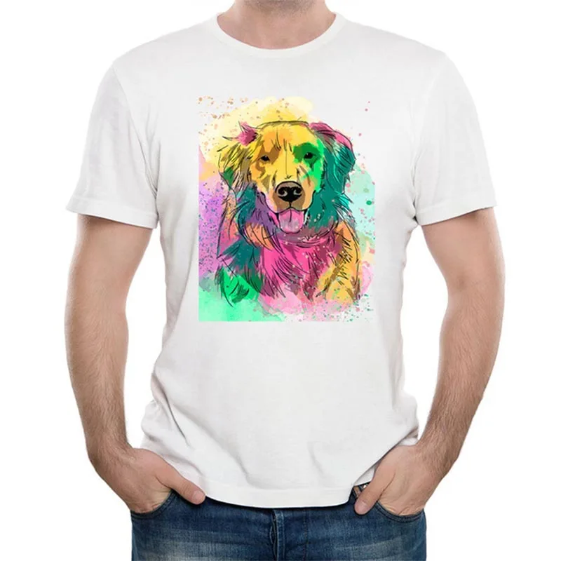 Hipster cool Golden Retriever T-Shirt summer men T Shirt 2018 new design Tops humor guy t-shirt man casual Tees | Мужская одежда