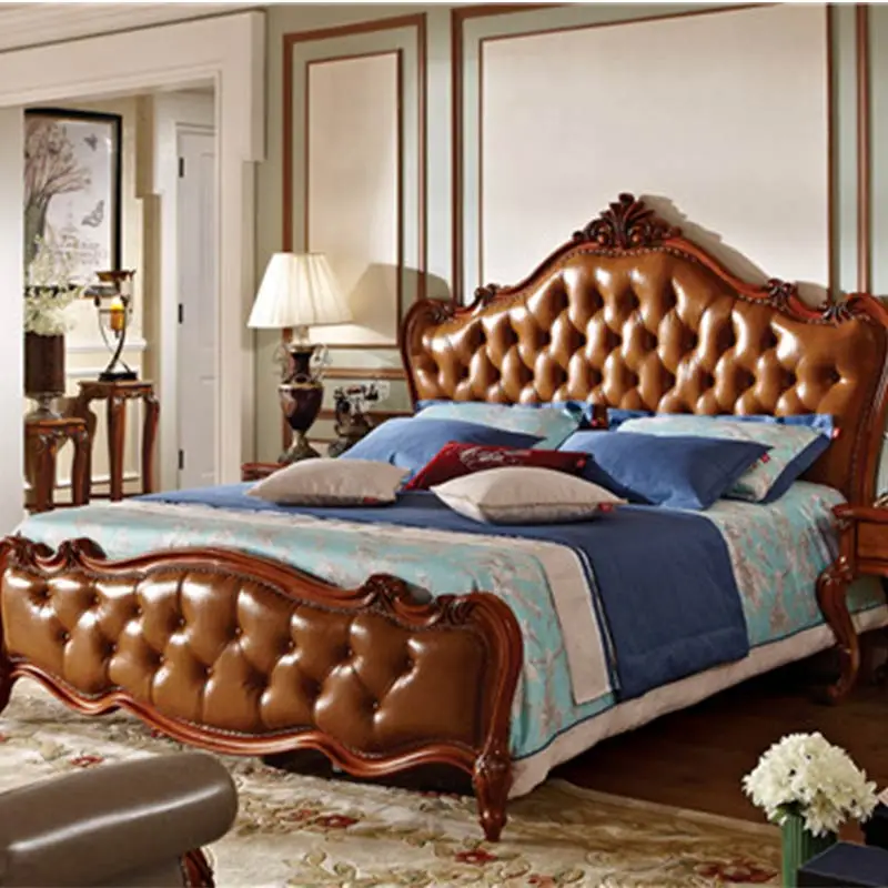Us 1299 0 American Classic Style Carved Solid Wood King Bed Bedroom Furniture Wood Antique Bed In Bedroom Sets From Furniture On Aliexpress