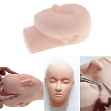 Прочный силиконовый манекен с плоской головкой для косметика для обучения наращивания ресниц