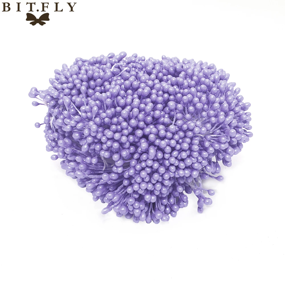 

1600pcs 6cm mini diy pearl Artificial Flower Stamen Floral Buds pistil Double heads tips Wire Pearl Craft Cake decoration white