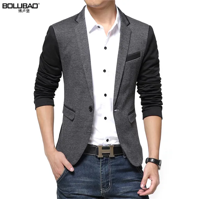 2017 New Fashion Casual Men Blazer Cotton Slim Korea Style Suit Blazer ...