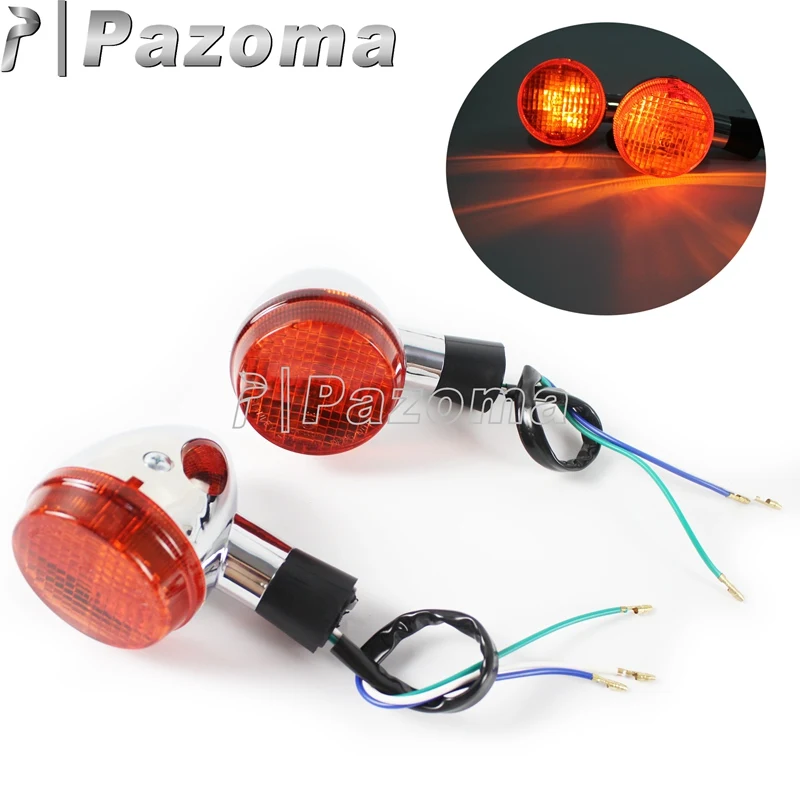 Pazoma МОТОЦИКЛ E13 хром задний указатель поворота Янтарный светильник для Honda Shadow 400 750 VT750 04-07 - Цвет: front turn signal