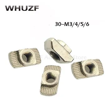 

30pcs 30-M3 M4 M5 M6 T hammer nut block t slot nuts for 3030 aluminum profile extrusion Slot 8mm