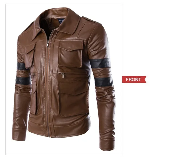 jaqueta de couro leon resident evil 6