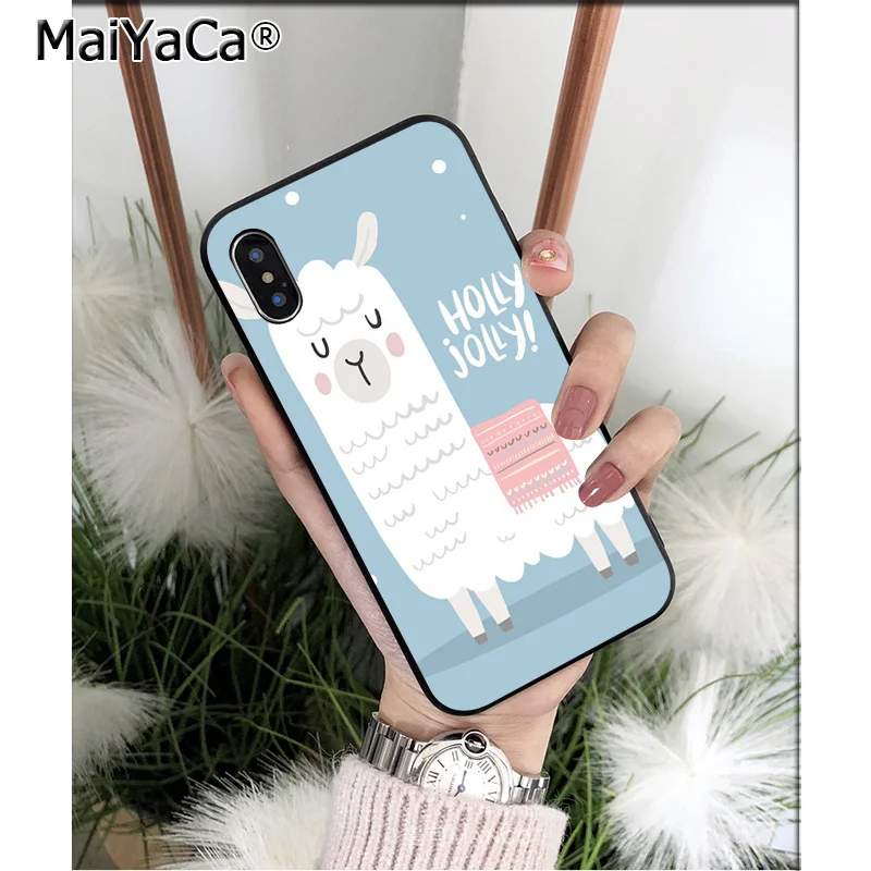 MaiYaCa Llama Alpacas животное ТПУ Мягкий силиконовый чехол для телефона чехол для iPhone 6S 6plus 7plus 8 8Plus X Xs MAX 5 5S XR - Цвет: A14