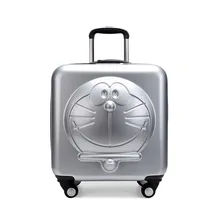New Children Doraemon Cartoon Luggage 3D Stereo Machine Cat Luggage Universal Wheels Trolley Luggage Bag