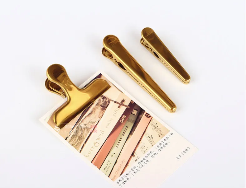 Золотое покрытие латунь зажим из нержавеющей стали металлический зажим для бумаги серьги-подвески с шипами