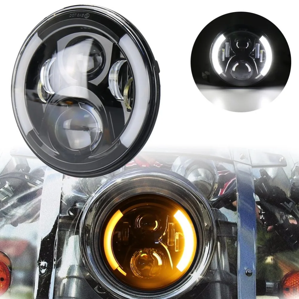 

All 7" Inch Motorcycle Round Lumens Hi/Lo Beam LED Chrome/black Headlights For motor Motorcycle