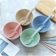 Highquality Wheat Straw Rice Bowl Afraid To Throw Children Tableware Salad Soup Dessert Bowl Lunch Box Bowl Soup Tableware