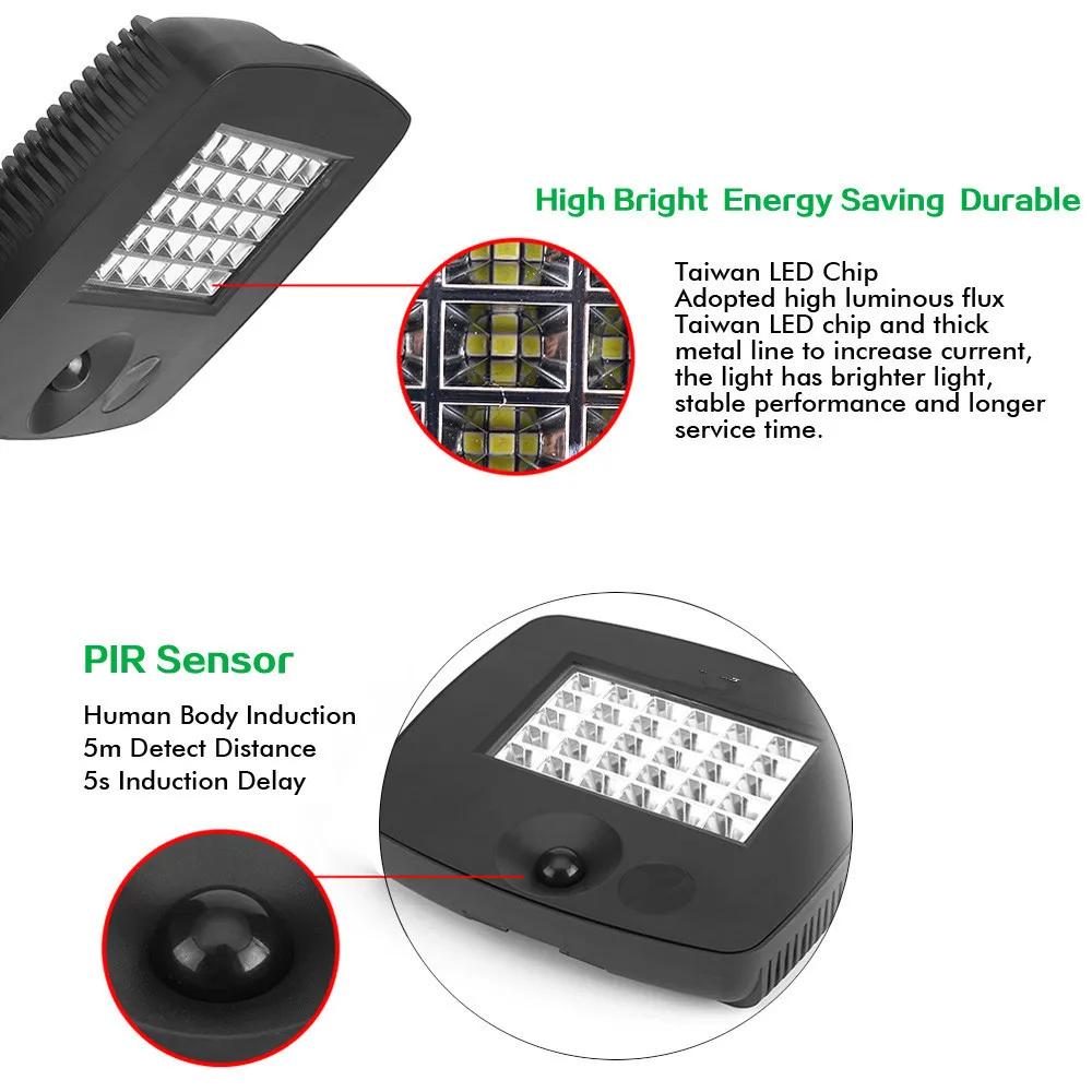 5 шт./лот ультра яркий 30 светодиодный 6 Вт Солнечный светодиодный настенный светильник крыльцо свет Водонепроницаемый Открытый PIR датчик движения солнечные светодиодные прожекторы