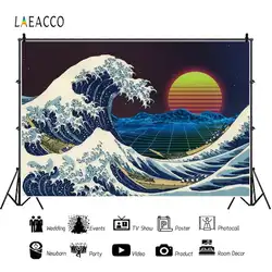 Laeacco фоны для фотосъемки пейзаж волны закат индивидуальные Вечерние Декорации фотографические фоны для фотостудии