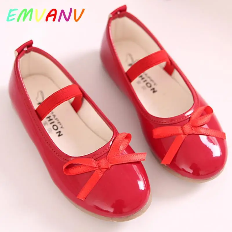 

Fashion Girls Sweet Princess Shoes Kid Party Dress Performance Flat Heels Slip-on Shoes Bow Princess Leather Shoes #18