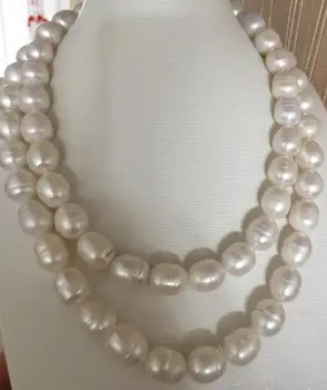 

classic 12-13mm south sea white baroque pearl necklace 18inch 925s