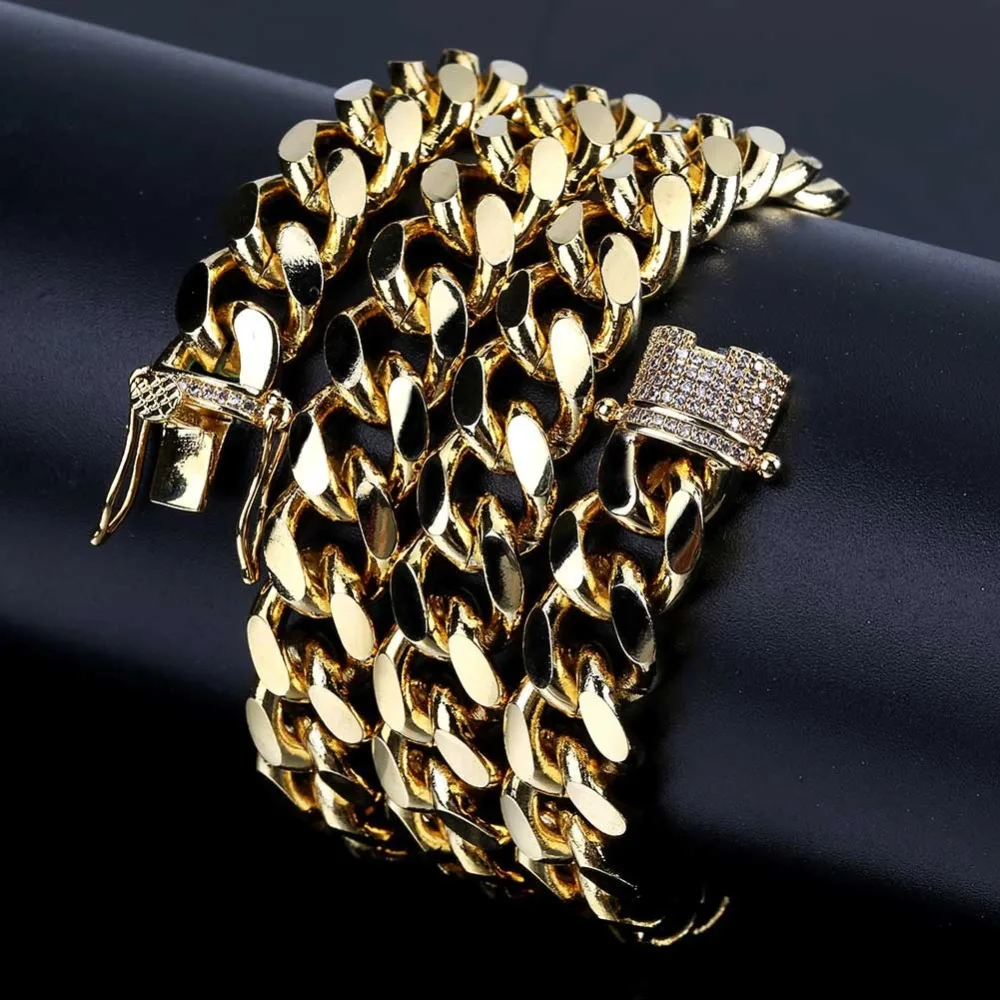 

Women Hip Hop Copper Jewelry Gold Silver 18 22 Inch Charms Tennis Iced Out Chain Fashion Statement Chunky Necklaces Men 10mm