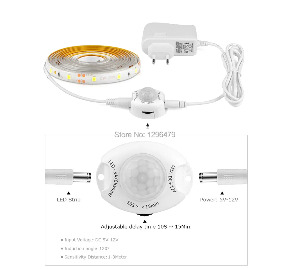 PIR датчик движения светодиодная лента ленточный светильник умный таймер включения выключения SMD 3528 теплый белый светильник для кровати s спальня шкаф ночник