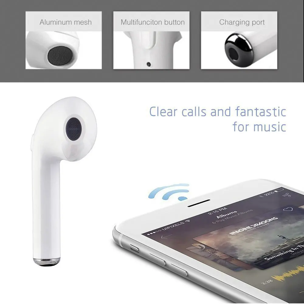 I7s TWS bluetooth headset wireless sports with charging bin bluetooth headset i7s TWS is suitable for iphone, samsung and androi