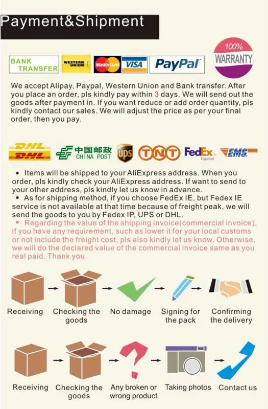 payment and shipping