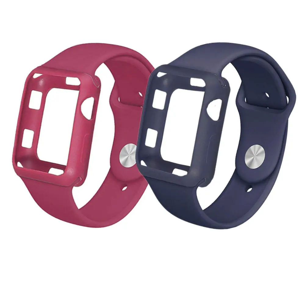 

Case+strap for apple watch band 42mm/38mm iwatch band bracelet watch case Silicone protective cover+watchband for apple watch 3