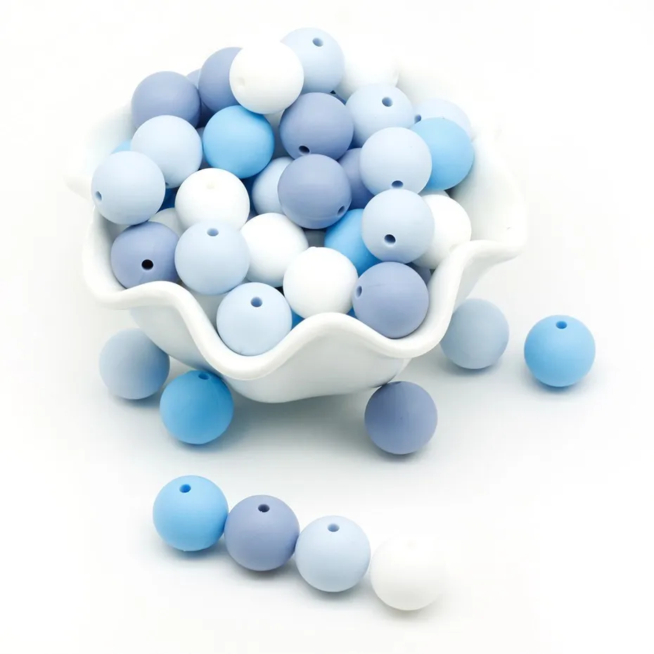 

10Pcs Silicone Beads Baby Teething Chewable Teethers Safe Toys For Pacifier Chain Leash Decoration BPA Free 12mm