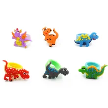 6 шт динозавр кольца подарок украшения вечерние украшения поставки подарок для детей мультфильм животных Симпатичные