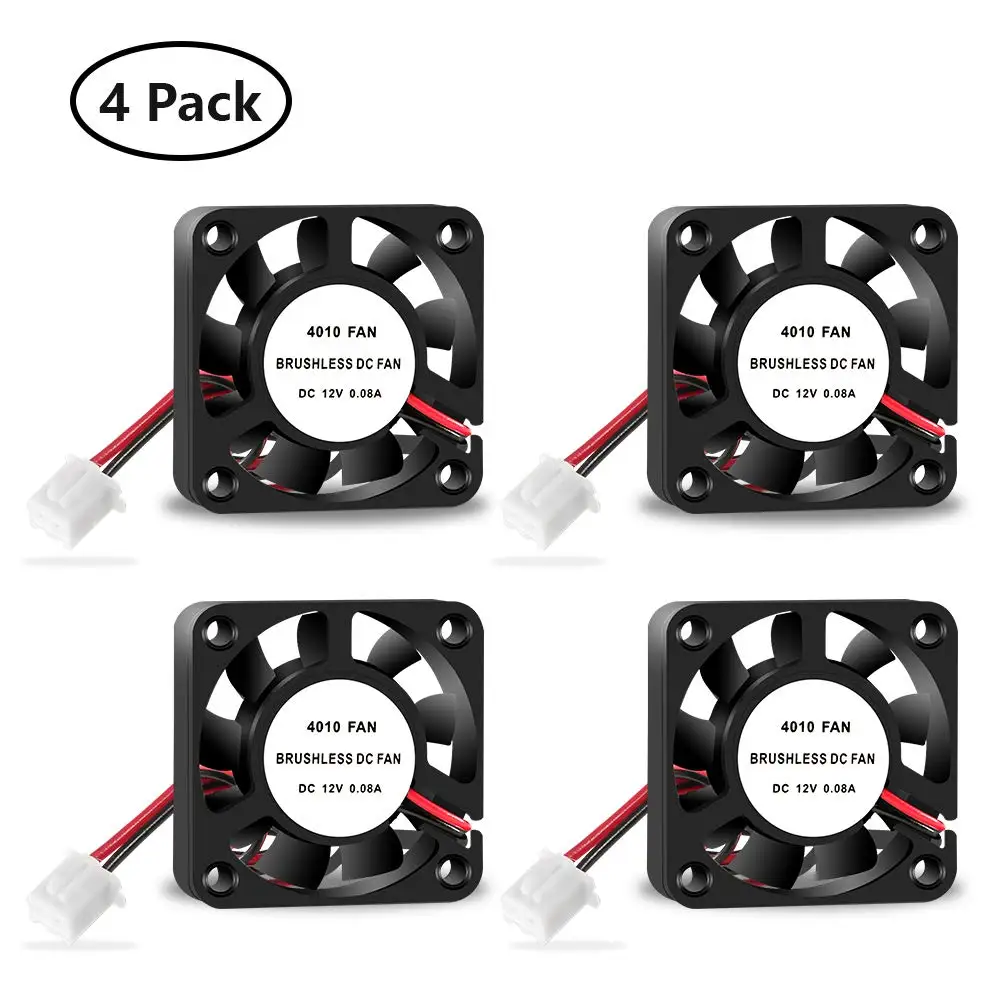 

3D Printer Cooling Fan 40x40x10mm DC 12V Brushless Cooling Fan with 2 Pin Terminal for Hotend Extruder Heatsinks Creality MK8