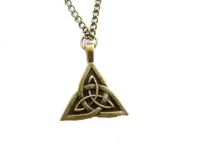 2 шт. Оптовая продажа-бронзовый Triquetra Цепочки и ожерелья кельтский узел Узел