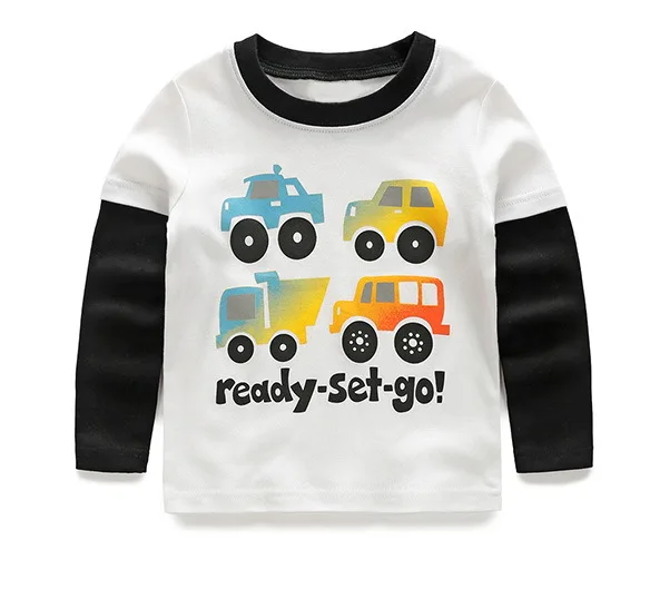 VIDMID/Весенняя футболка для мальчиков; детская футболка для маленьких мальчиков; детские топы; футболки с длинными рукавами; хлопковый Повседневный свитер с машинками для мальчиков; куртки; рубашки